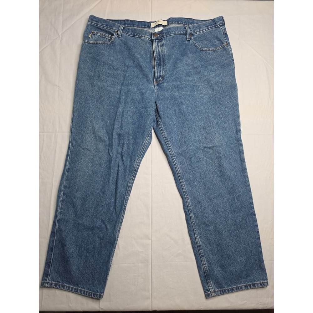 L.L.Bean Double L Jeans Men's 46X30 Blue Denim Medium Wash Straight Classic Fit
